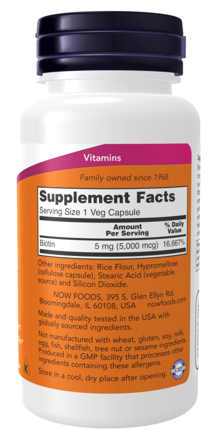 NOW Biotin 5000 mgr (Vitamin B-7)