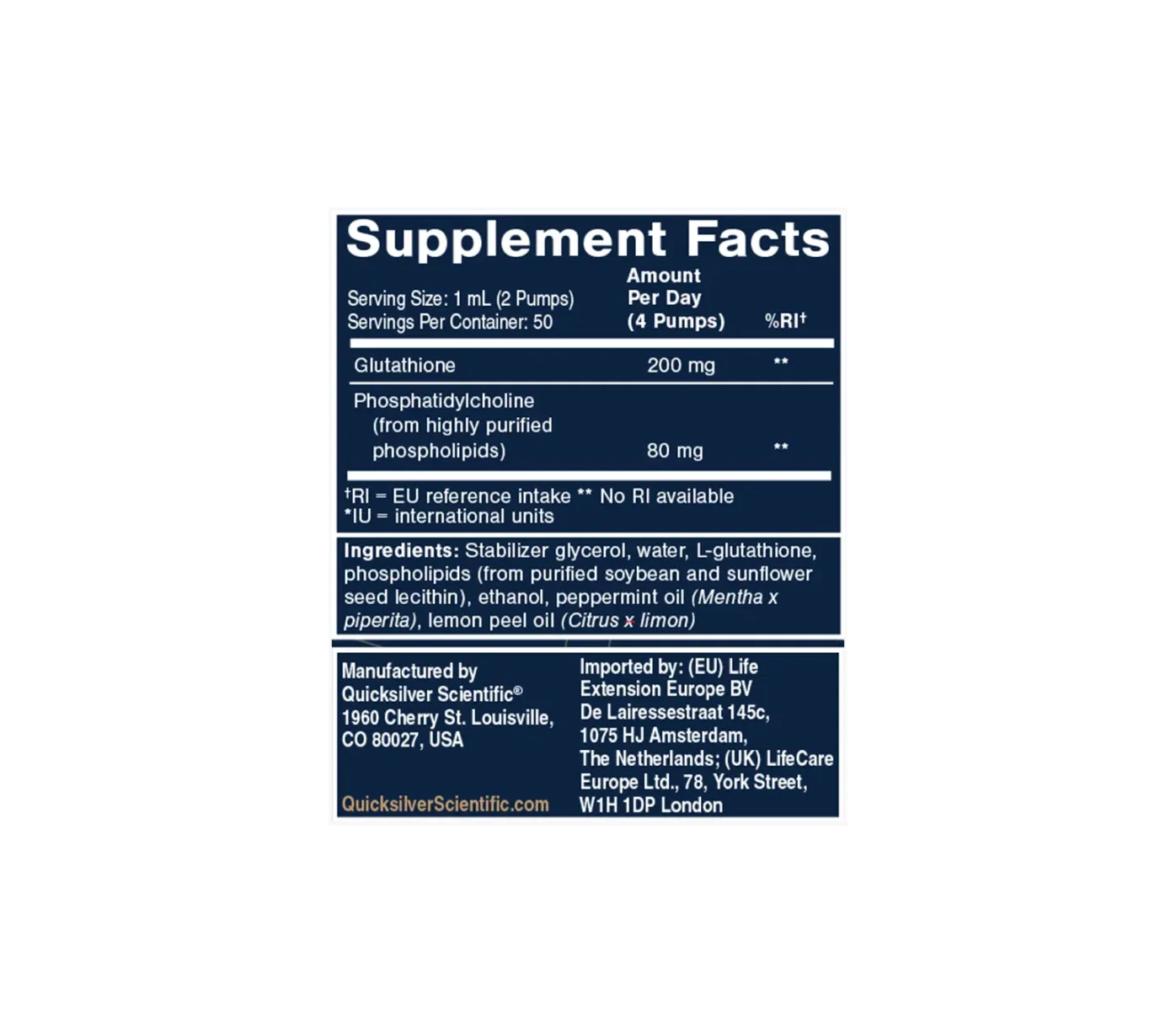 Life extension Liposomal Glutathione