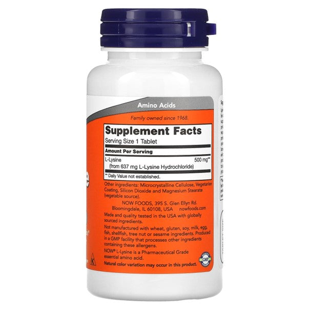NOW L-Lysine, 500 mg