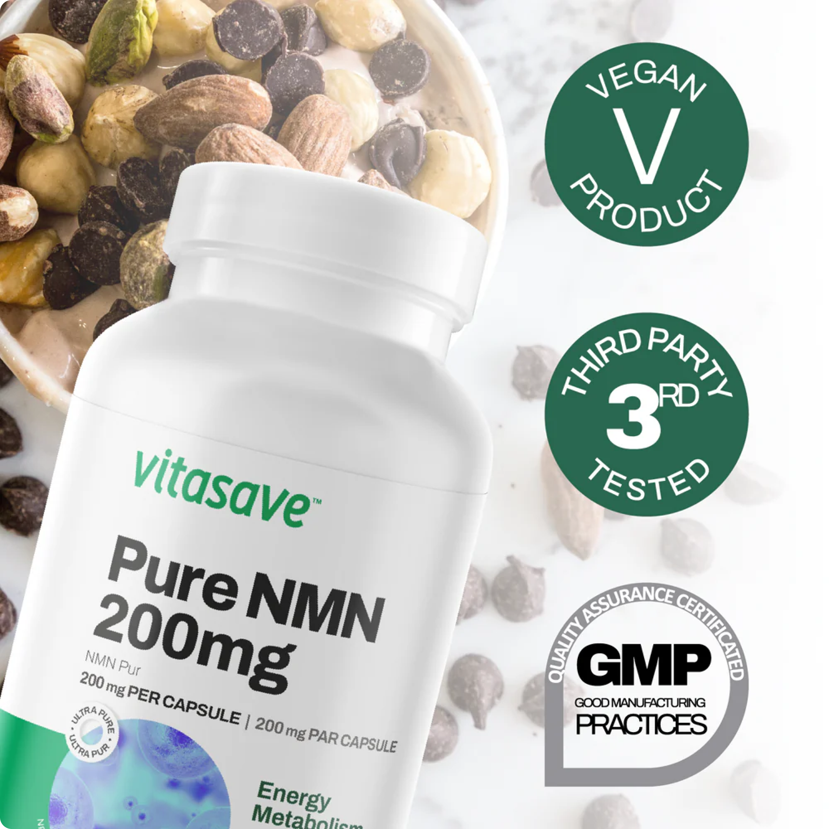 Vitasave Pure NMN 200 mg (60 Capsules) (kopi)