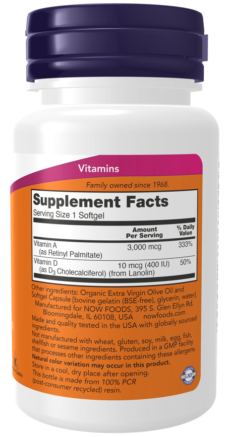 NOW Vitamin A & D 10,000/400 IU