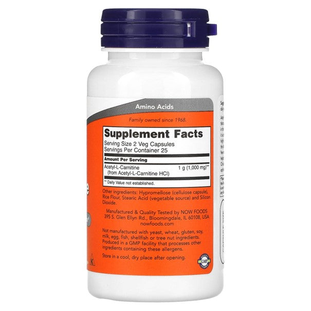 NOW  Acetyl-L-Carnitine, 500 mg,