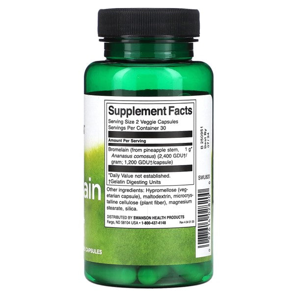 Bromelain Digestive Health - 60 kapsler