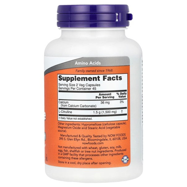 NOW L-Citrulline, 750 mg,