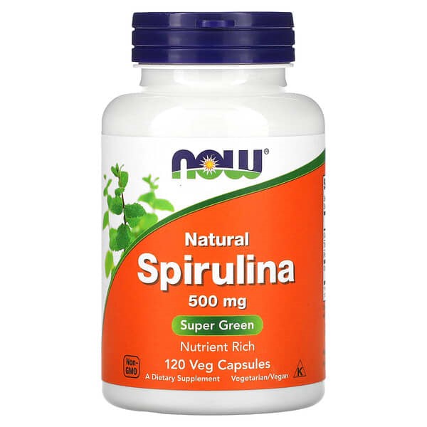 NOW naturlig spirulina, 500 mg